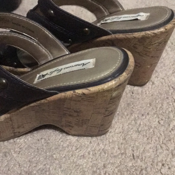 American Eagle Chocolate Brown Studded Cork Heels - Picture 9 of 12